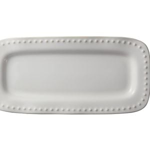 Casa Domani Durable Stoneware Punto Rectangular Rim Platter Plate 33x16cm