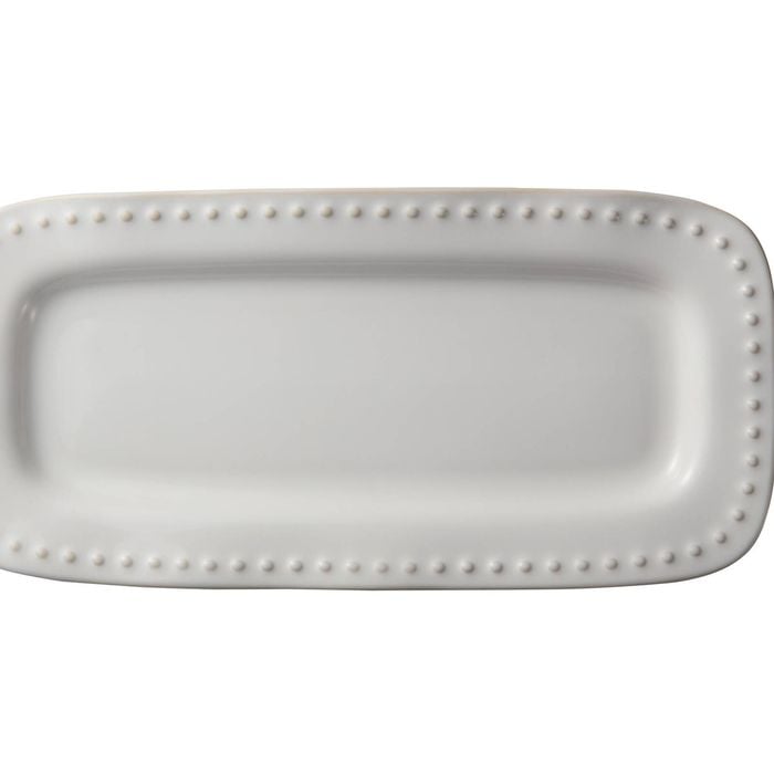 Casa Domani Durable Stoneware Punto Rectangular Rim Platter Plate 33x16cm