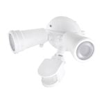 Brilliant 20W White Trooper LED DIY Twin Flood Light With Motion Sensor