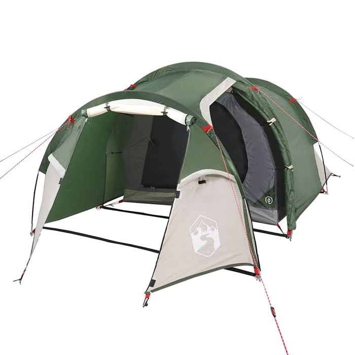 vidaXL Camping Tent Tunnel 3-Person Green Waterproof tent camping shelter