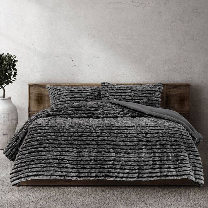 Ardor Boudoir Cole Queen Quilt Cover w/ 2x Pillowcase Set - Ash