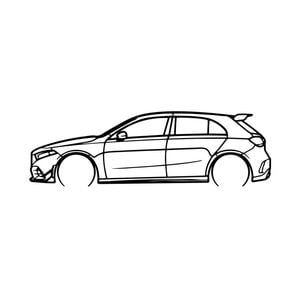 Ignite Laser Mercedes Benz A35 AMG Silhouette Metal Wall Art Rustic Metal 15.7inch/40cm