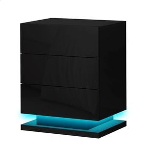 ALFORDSON LED Bedside Table Black