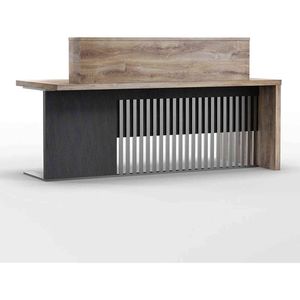 Modern Furniture AFTAN 180cm Reception Desk Left Panel - Warm Oak & Black