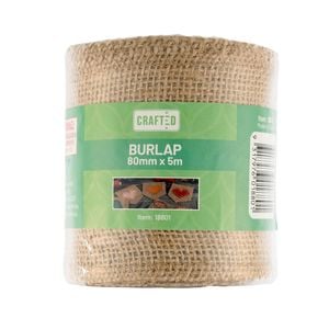 Crafted 80mm x 5m Natural Burlap