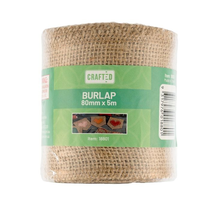 Crafted 80mm x 5m Natural Burlap