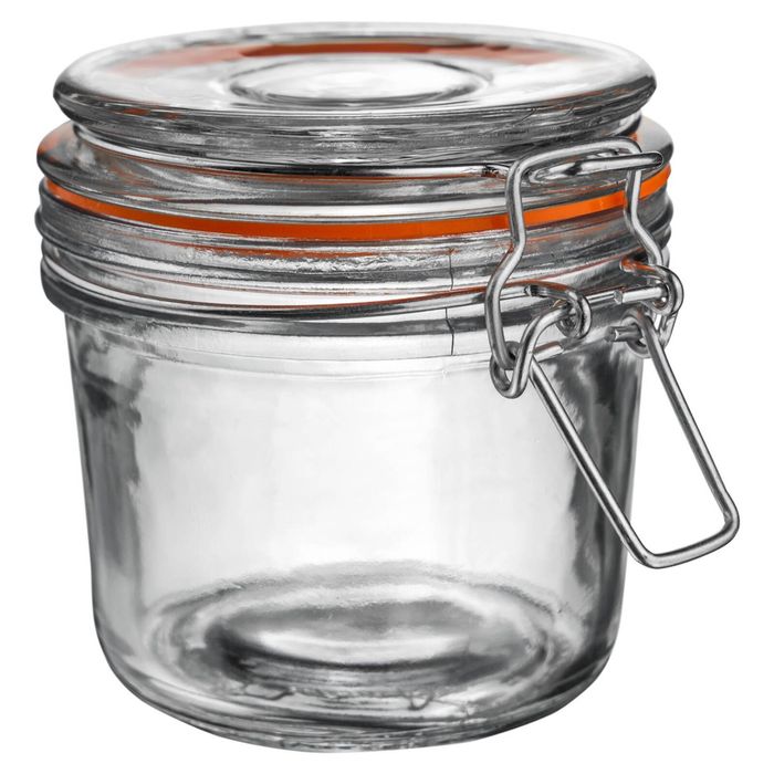 Argon Tableware Glass Storage Jar - 350ml/12.3oz - 4 Colour Seals Airtight Kitchen Storage Container Preserving Jar