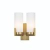 Telbix Brass/Opal Matt Eamon 2 Light Wall Bracket
