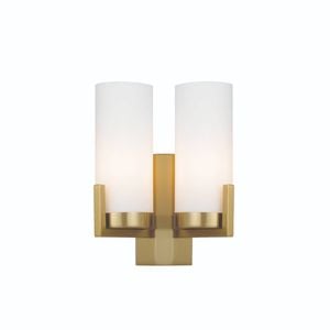 Telbix Brass/Opal Matt Eamon 2 Light Wall Bracket