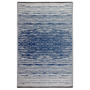 Fab Habitat 240x300cm Navy And Cream Brooklyn  Modern Recycled Plastic Reversible Outdoor Rug