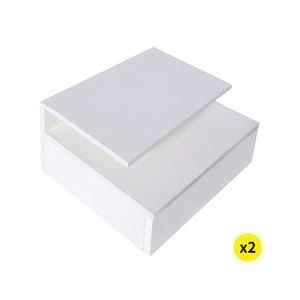 Levede 2x LED Floating Bedside Table White