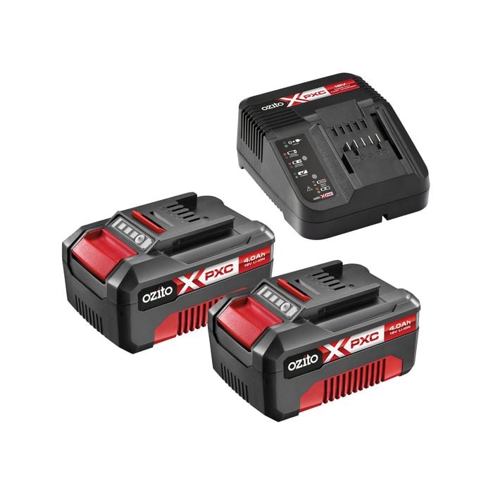 Ozito PXC 18V 2 x 4.0Ah Battery & Charger Pack