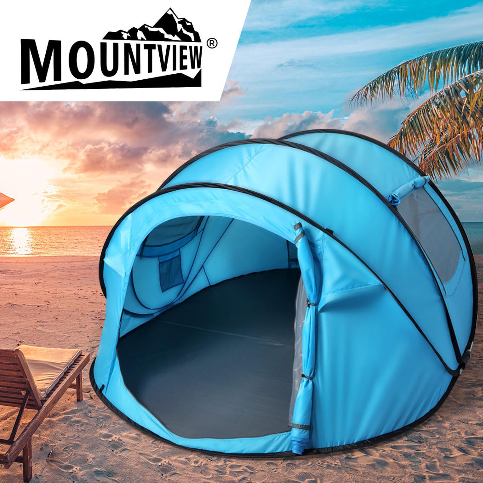 Mountview Pop Up Camping Tent Beach Outdoor Family Tents Portable 4 Person Dome Bunnings Australia