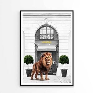 Black And White Fashion Store with Lion   Print 100% Australian Made 60 x 90cm   (Poster)