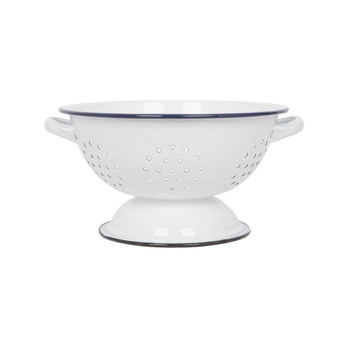 Argon Tableware White Enamel Colander - 23.5cm