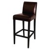 Bolero Dark Brown Faux Leather Wooden Bar Stool - GG652