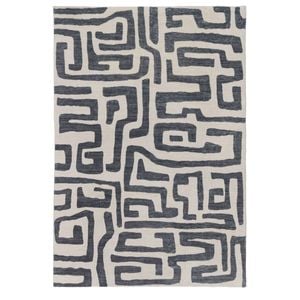 Loopsie-290cm X 200cm-walvis Cream And Grey Aztec Washable Rug
