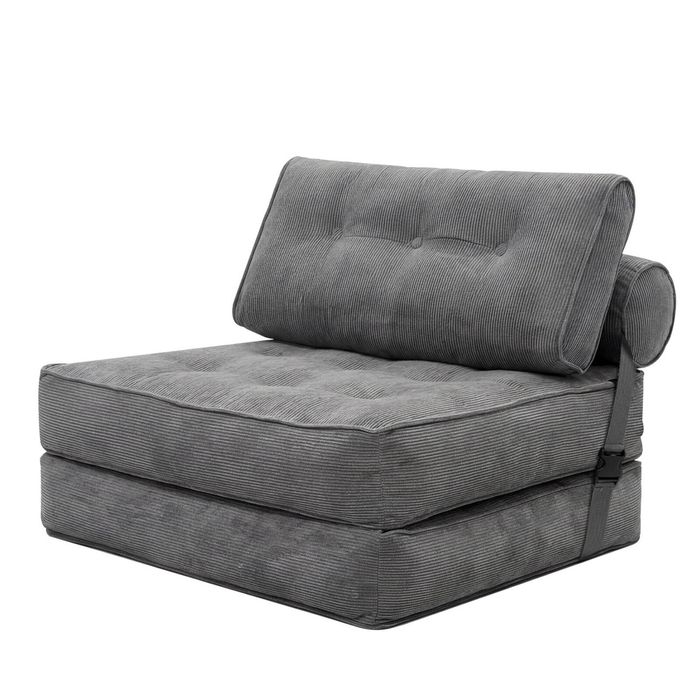 Levede Convertible Sofa Bed Foldable Single Sleeper Bed Compact Living Room Grey