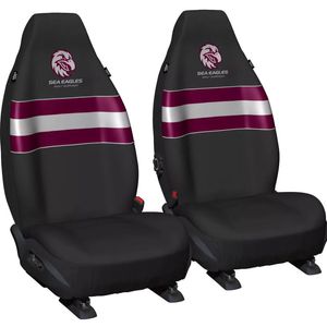 NRL Front Car Seat Covers - Manly Sea Eagles - Set Of 2 One Size Fits All -