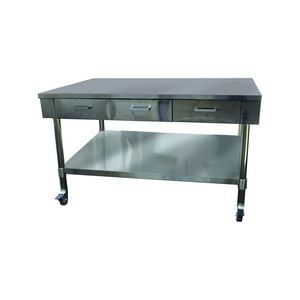 Mobile Stainless Steel Stand Work Bench with 3 Drawers and Under Shelf on Castors - SWBD8-3