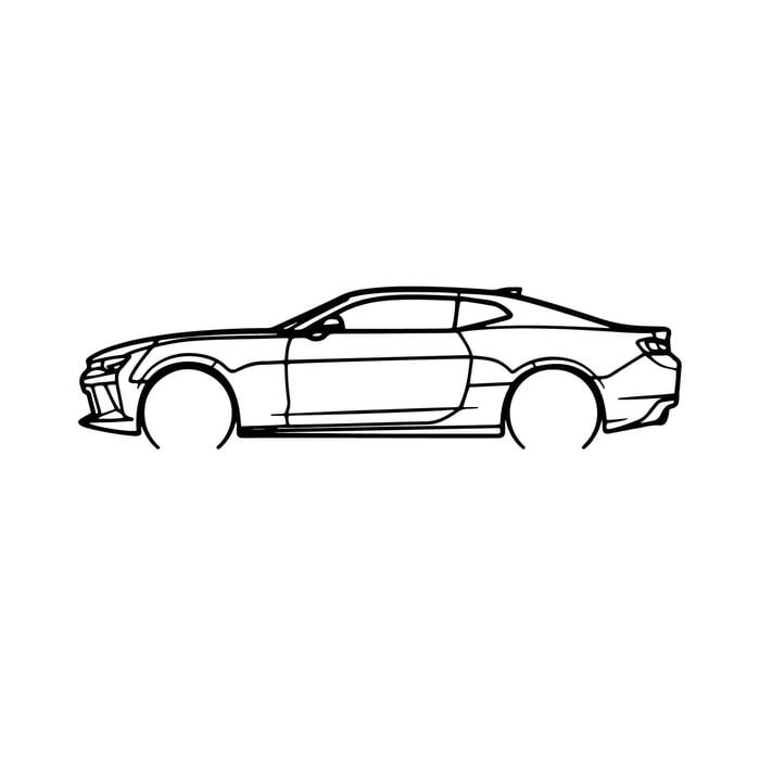 Ignite Laser Chevrolet 2016 Camaro SS Silhouette Metal Wall Art Rustic Metal 15.7inch/40cm