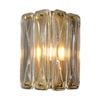 LumenSphere Scutum Single-Light Wall Light - Brass Finish, Clear Artistic Glass, Iron Frame, E14 Base