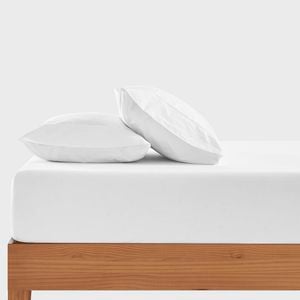 Dreamaker 300TC Cotton Percale Combo Fitted Sheet Set White Single Bed