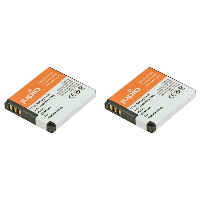 2x Jupio Li-Ion 3.6V 740mAh Rechargeable Battery For Canon NB-8L Digi Camera