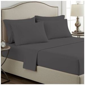 Grosvenor House 400TC Plain Dyed Bamboo Cotton Bed Sheet Sets King Granite