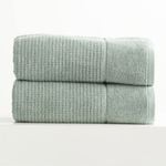 Renee Taylor Cambridge Textured 2 Piece Eucalyptus Bath Sheet Pack