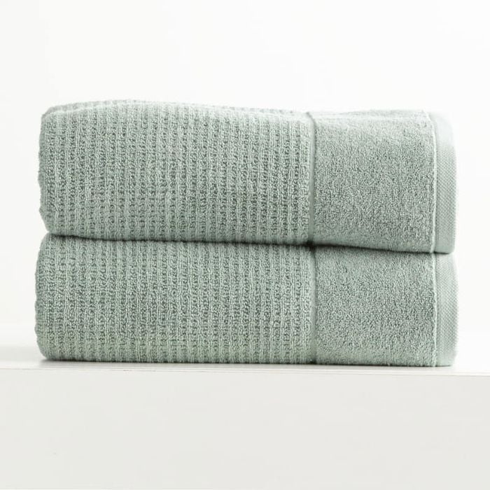Renee Taylor Cambridge Textured 2 Piece Eucalyptus Bath Sheet Pack