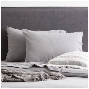 2pc Renee Taylor Comfort T’s Organic Cotton Jersey Standard Pillowcase Charcoal