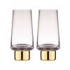 Tempa Aurora Clear Set of 2 Highball Tumbler Gold