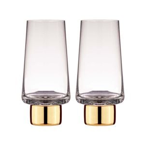 Tempa Aurora Clear Set of 2 Highball Tumbler Gold