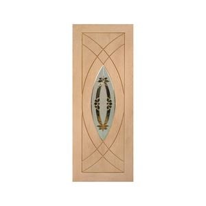 Woodcraft 2040 x 820 x 40mm Entrance Door Clamical Glass TG SD45