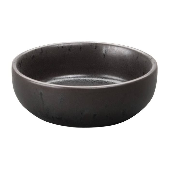 Olympia Dipping Pot Fusion Porcelain Charcoal Black 85ml 12 Pack