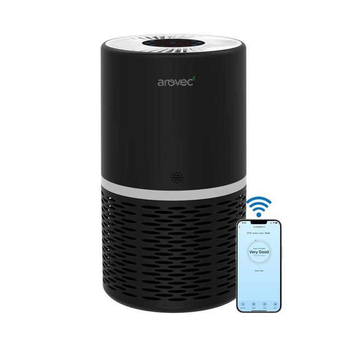 AROVEC Air Purifier Smart True HEPA, Air Cleaner, for Home, Bedroom, Large Room for Allergens, Smoke, Black