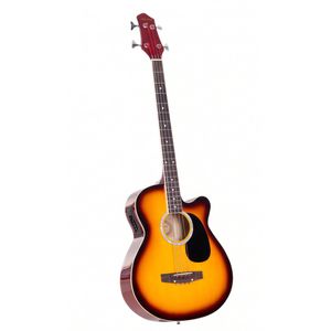 Karrera 4 String Acoustic Bass Guitar Electric Pickup Band Equaliser Sunburst