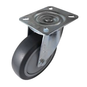 Easyroll 125mm 100kg Grey Rubber Heavy Duty Swivel Castor