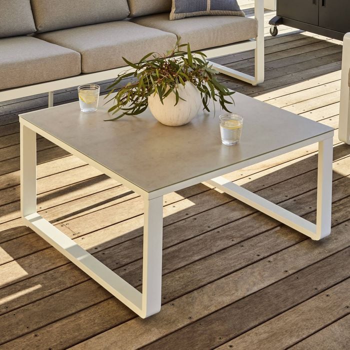 Mimosa Cordoba Aluminium Square Coffee Table White