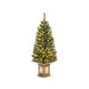 Costway 125cm Potted Christmas Tree Pre-Lit Xmas Tree w/Remote Control