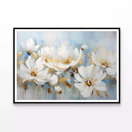 Flowers and Leaves Painting Print 100 Australian Made 90x60cm (Poster