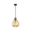 CLA Lighting TULIP1 Interior Bronze Amber Wine Glass Ribbed Pendant Light- 1 lit