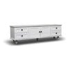 Foret Tv Cabinet Stand Entertainment Unit Storage Shelf Classic White Wood 140cm