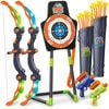 2 Pack Bow and Arrow for Boys 5-11+: LED Light Up Archery Toy with 20 Suction Cup Arrows, Target & Quiver