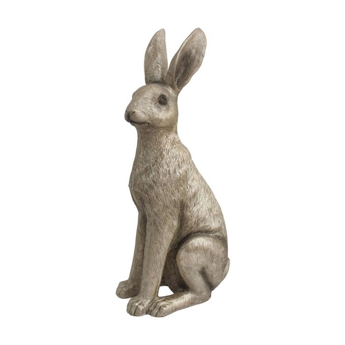 LVD Polyresin Sculpture Sitting Hare Figure Home/Office Decor Champagne Lrg