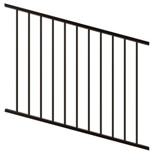 ProtectorAl 350-1200 x 900mm Black Satin Raked Up to 15º Flat Top Garden Fence Panel