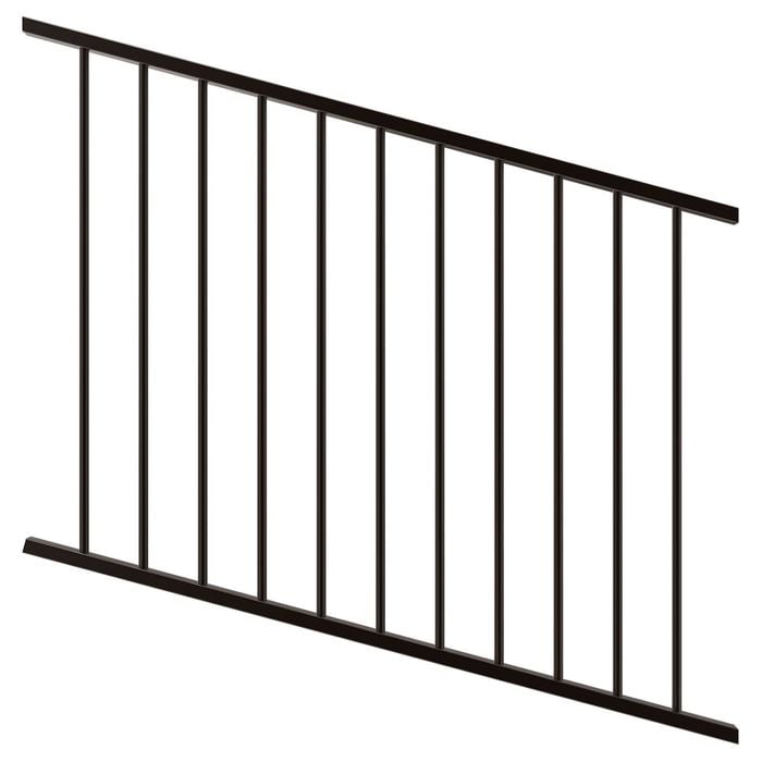 ProtectorAl 350-1200 x 900mm Black Satin Raked Up to 15º Flat Top Garden Fence Panel