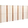 vidaXL 5-Panel Room Divider Cream White Privacy Screen Partition Separator