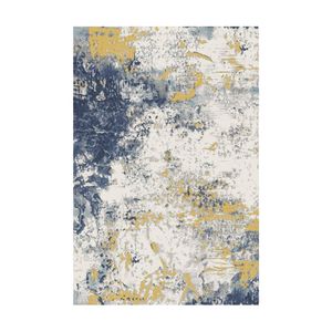 Urban Style Abstract Printed Microfibre Rug Decor Blue Yellow 160x240cm